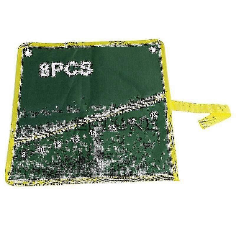 8 Pockets Durable Canvas Spanner Wrench Tool Roll Up Storage Bag