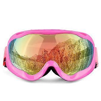 Ski Goggles Black Frameless Spherical AntiFog Double Glazing UV Protection for Men and Women