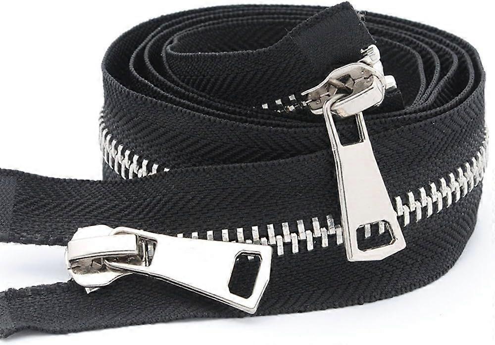 28-inch Two-Way Separating Jacket Zipper with Silver Teeth