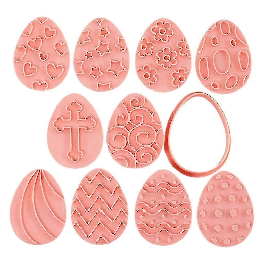 10 PCS Easter Series Cookie Cutter Plastic Material Pressable Biscuit Cutters