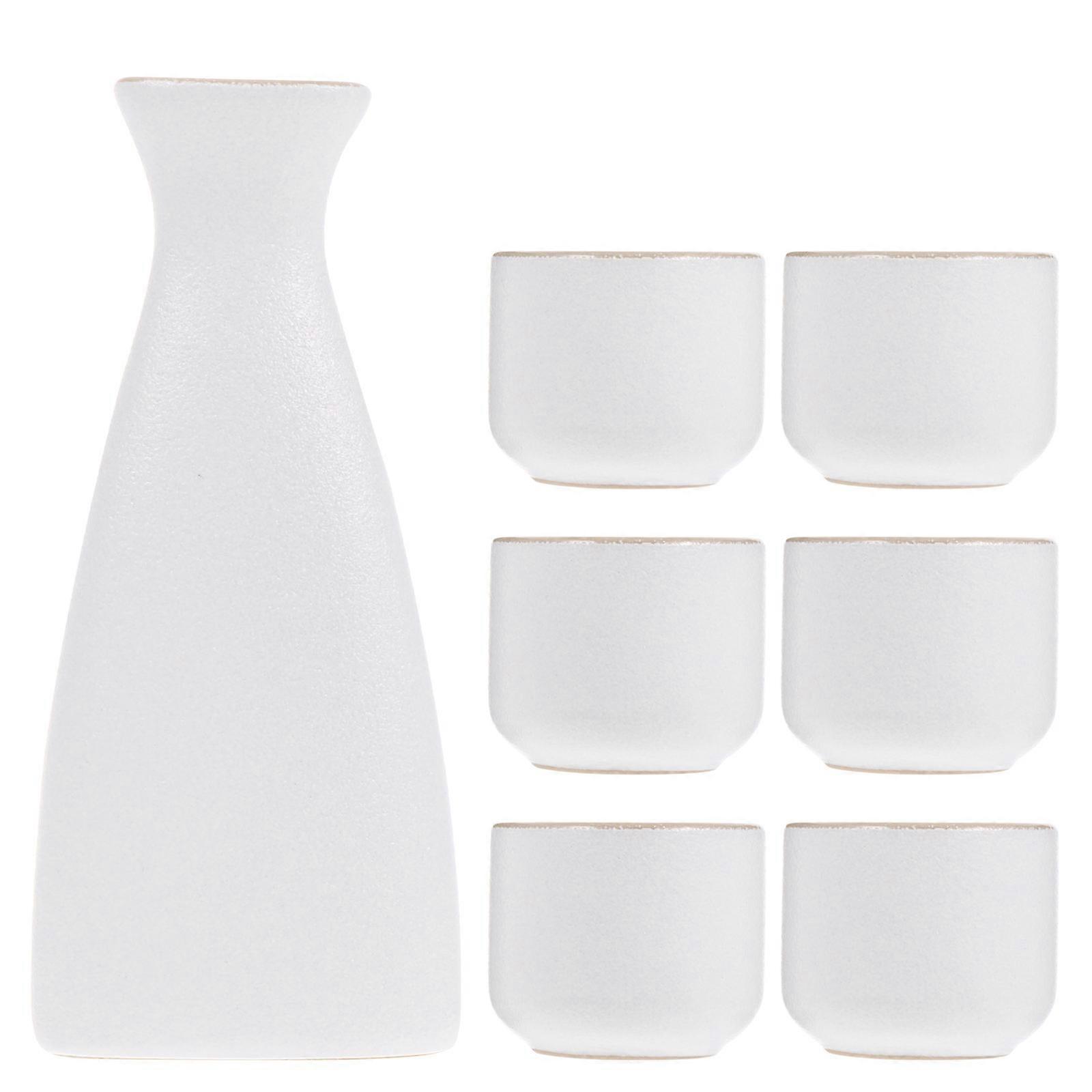 White Ceramic Tea Cups for Sake Serving 1Set Multi-Use Gift Cups