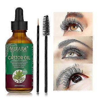 2 Pcs 30ml Castor Oil Lash And Brow Brushes Pure Castor Oil For Eyelashs Eyebrows Hair Growth