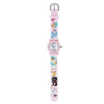 Kids Watch 3D Cartoon Style Super Cute Life Waterproof Clear Scale Rich Colors Girl Watch for Boys Girls Kids Pink