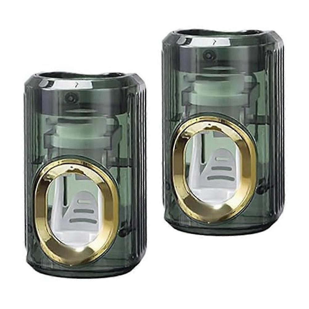 2Pcs Toothpaste Squeezer -Automatic Toothpaste Dispenser Wall Mounted, Pastetooth Paste Dispenser and Holder-B
