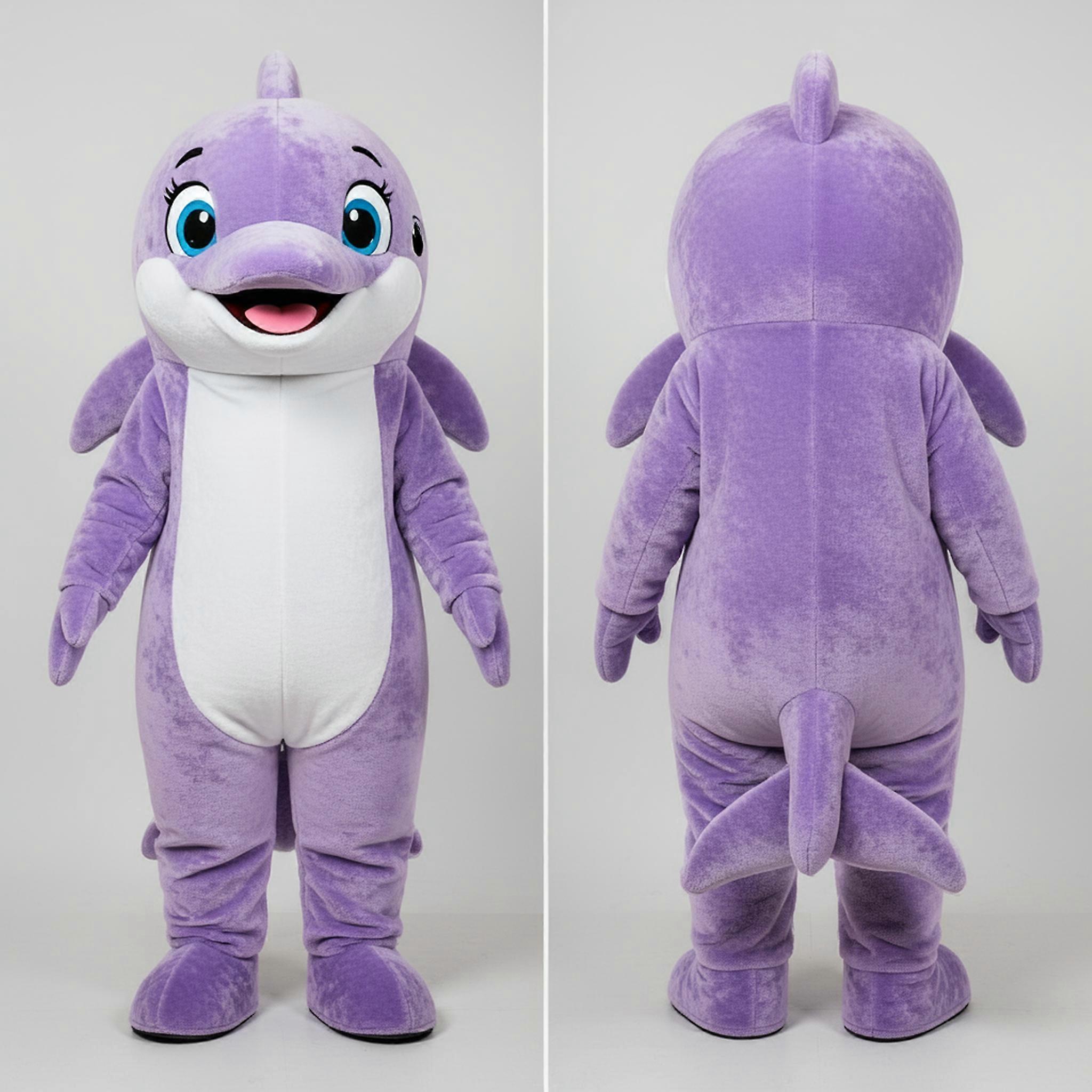 MASTICOT Lavender Cartoon Dolphin Mascot