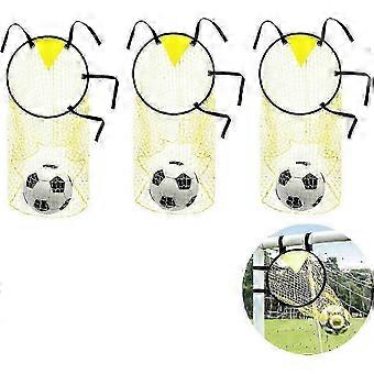 Alvo de futebol versátil com rede e traves - Alvo de treino de futebol para exterior (3 unidades), amarelo — Ideal para todas as estações.