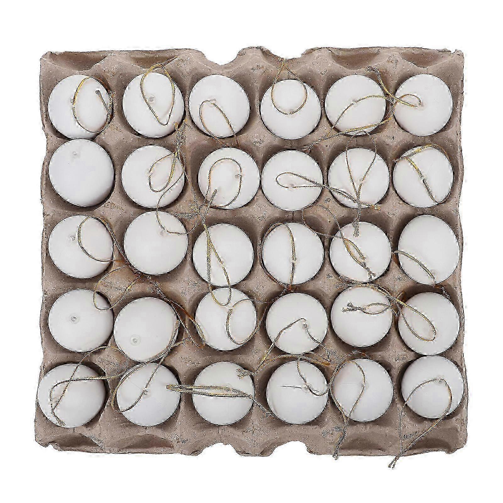 Oval Shaped Plastic Eggs White 1 Set compatible with Easter Theme DIY Egg Crafts Decorating