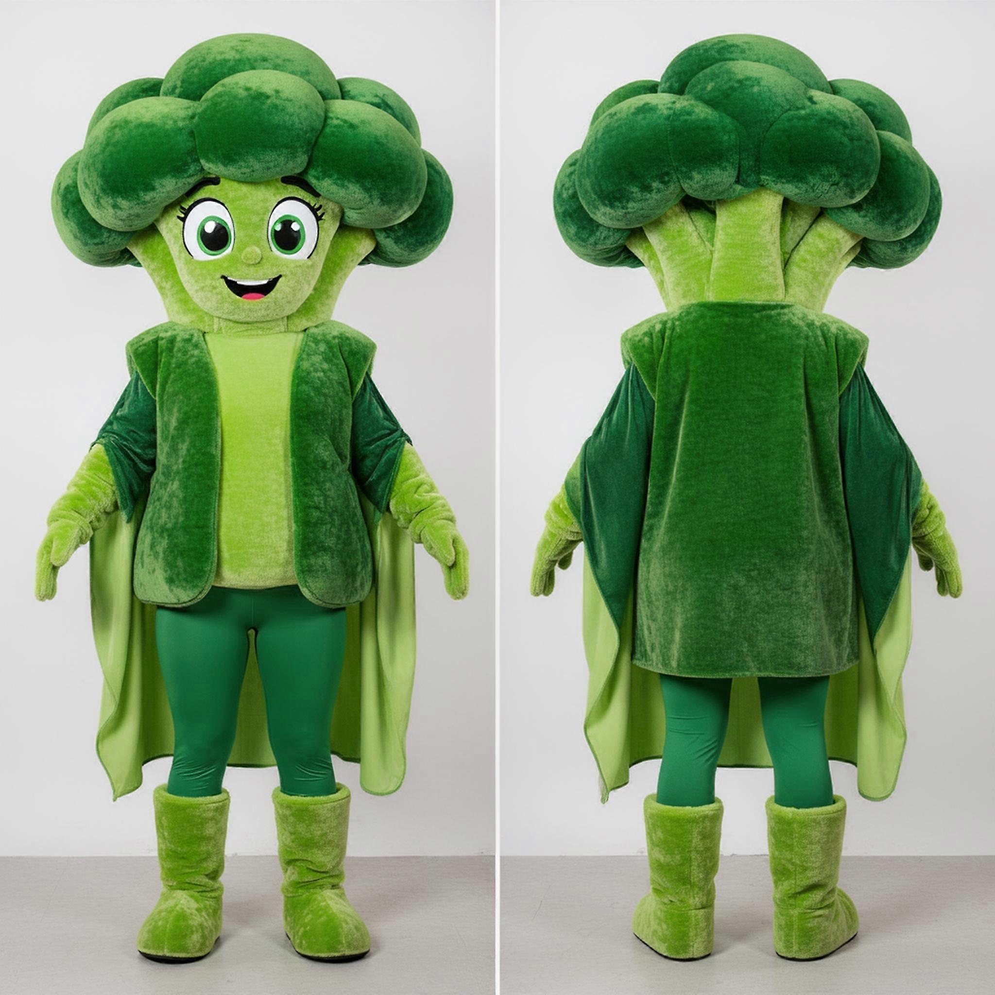 MASTICOT Lime Green Plush Broccoli Mascot