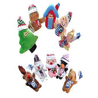 Assorted Color Christmas Finger Puppets for Playing Use 10Pcs for Kids