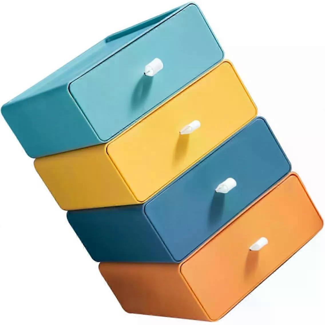 Storage Case 4pcs PP Stackable Four Drawer Box School Season Decor