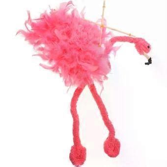 Plush Flamingo Marionette Puppet Lightweight and Plume Material Funny Interactive Animal for Home Decor Party Performance and Family Games