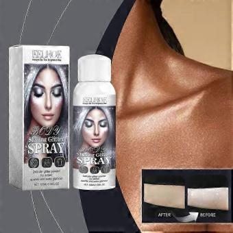 Natural Luminous Shimmer Spray Fine Glitter Mist for Radiant Body Highlight, Buildable Lightweight Formula