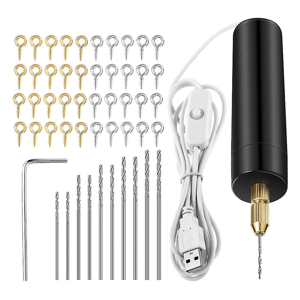 Electric Resin Drill Set,including Eye Screws,twist Drill Tools,electric Mini Drill For Diy Keychai