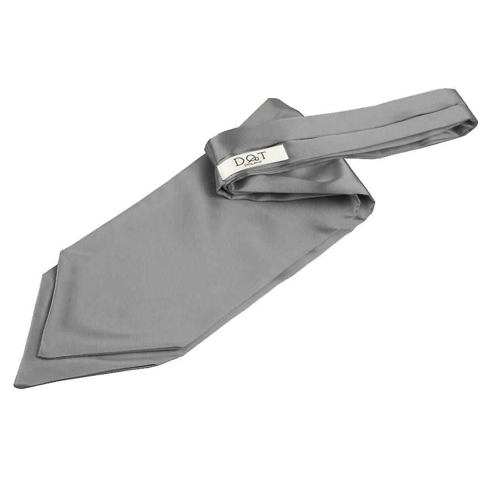 Platinum Plain Satin Self-Tie Wedding Cravat