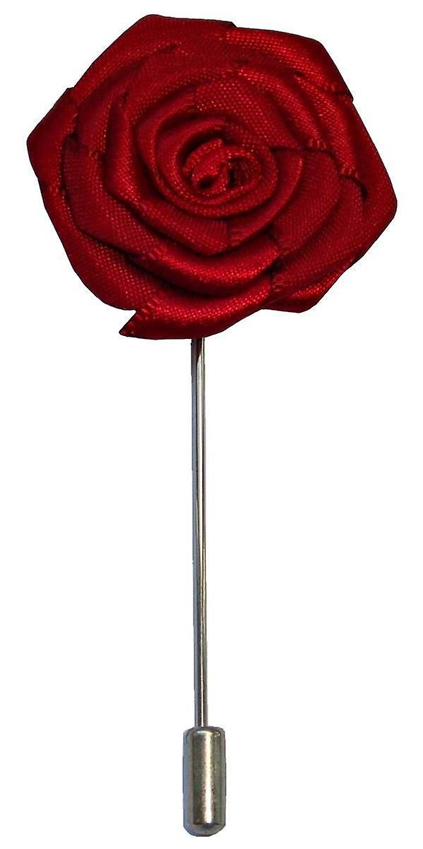 Bassin and Brown Rose Jacket Lapel Pin - Wine Red