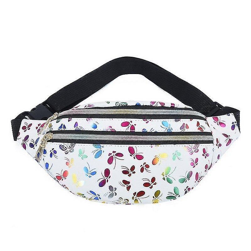 White A Unisex Waterproof Waist Zipper Bags