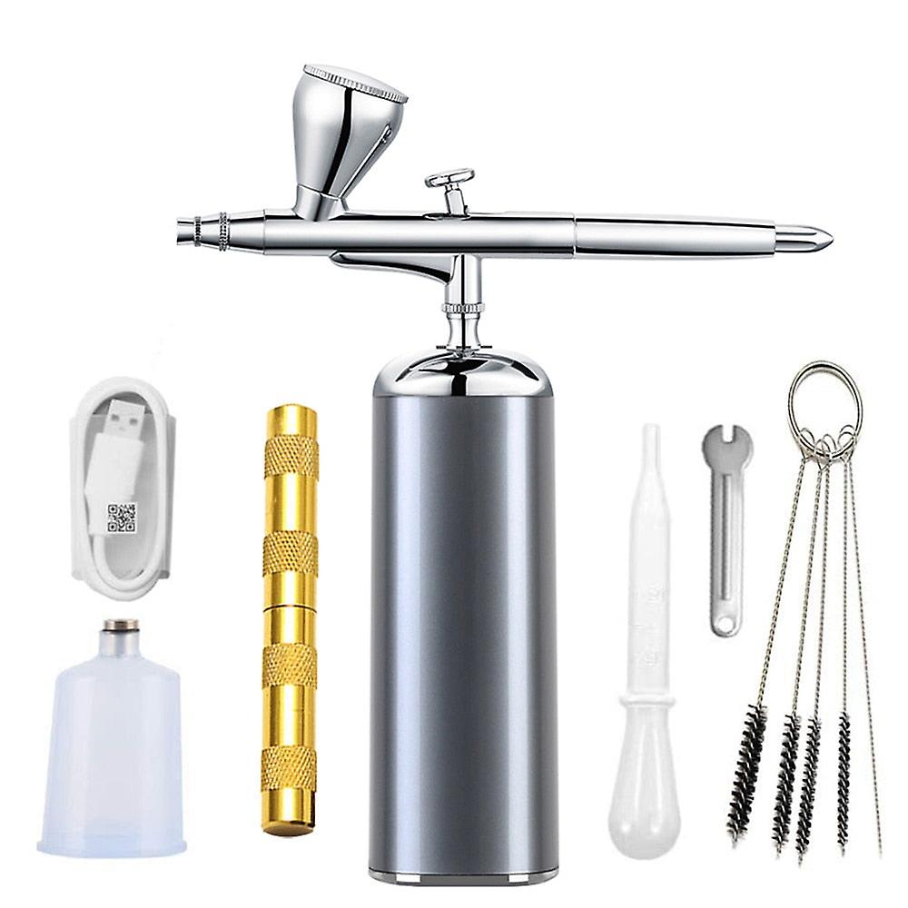 Merry Chrismas Auto Stop Start Dual-action Airbrush Compressor Set Noiseless Spray Gun Adjustable Power Ladys Gifts