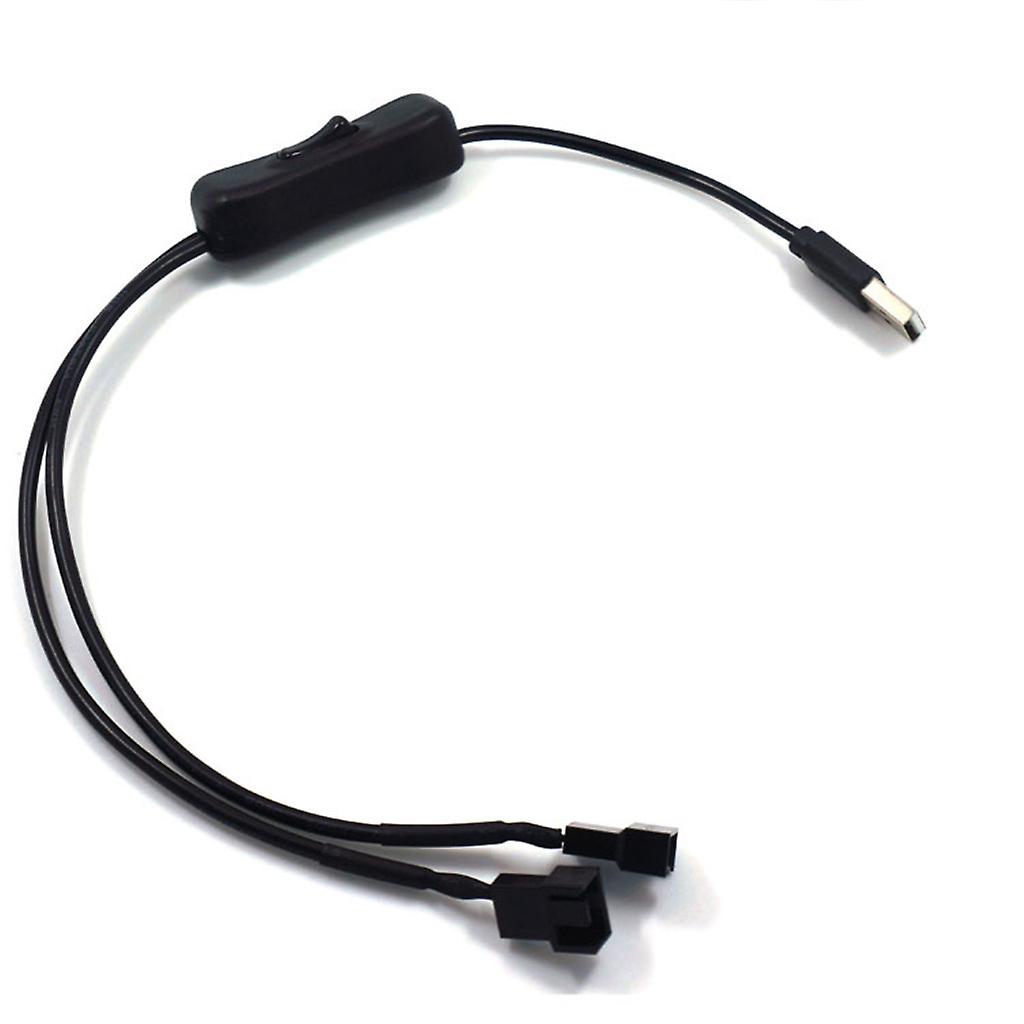 40cm 5V PWM Fan Adapter Cable USB Switch Extension Cable with On/Off Switch