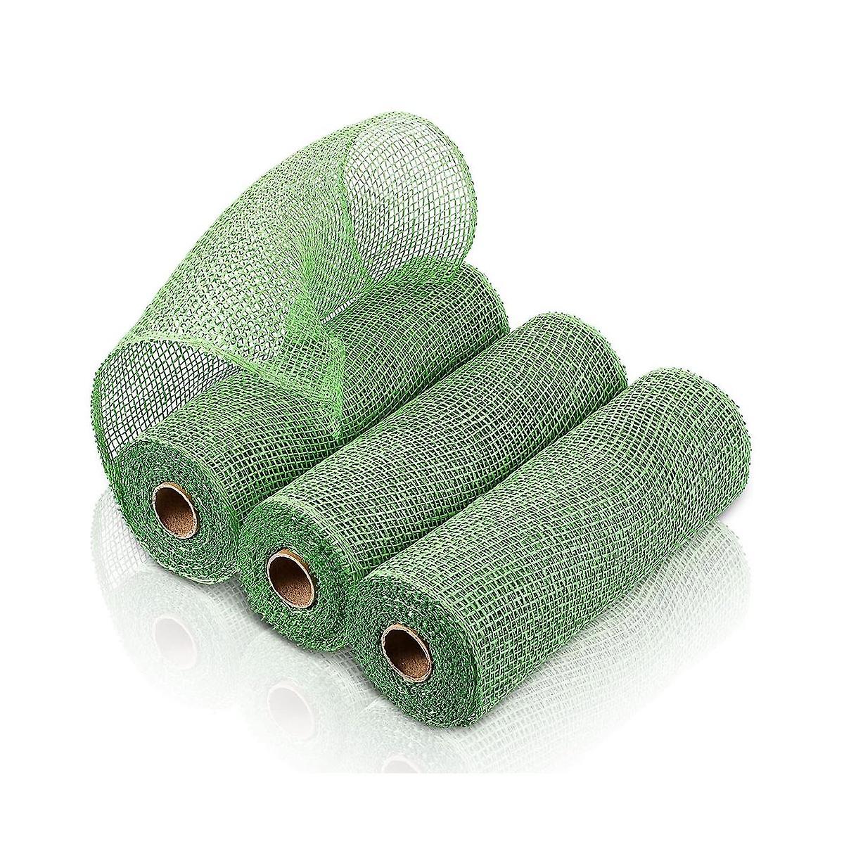 3 Rolls Burlap Decoration Mesh 10 Inch Wide Decorative Mesh Ribbon Wrapping Ribbon Rolls for Craft