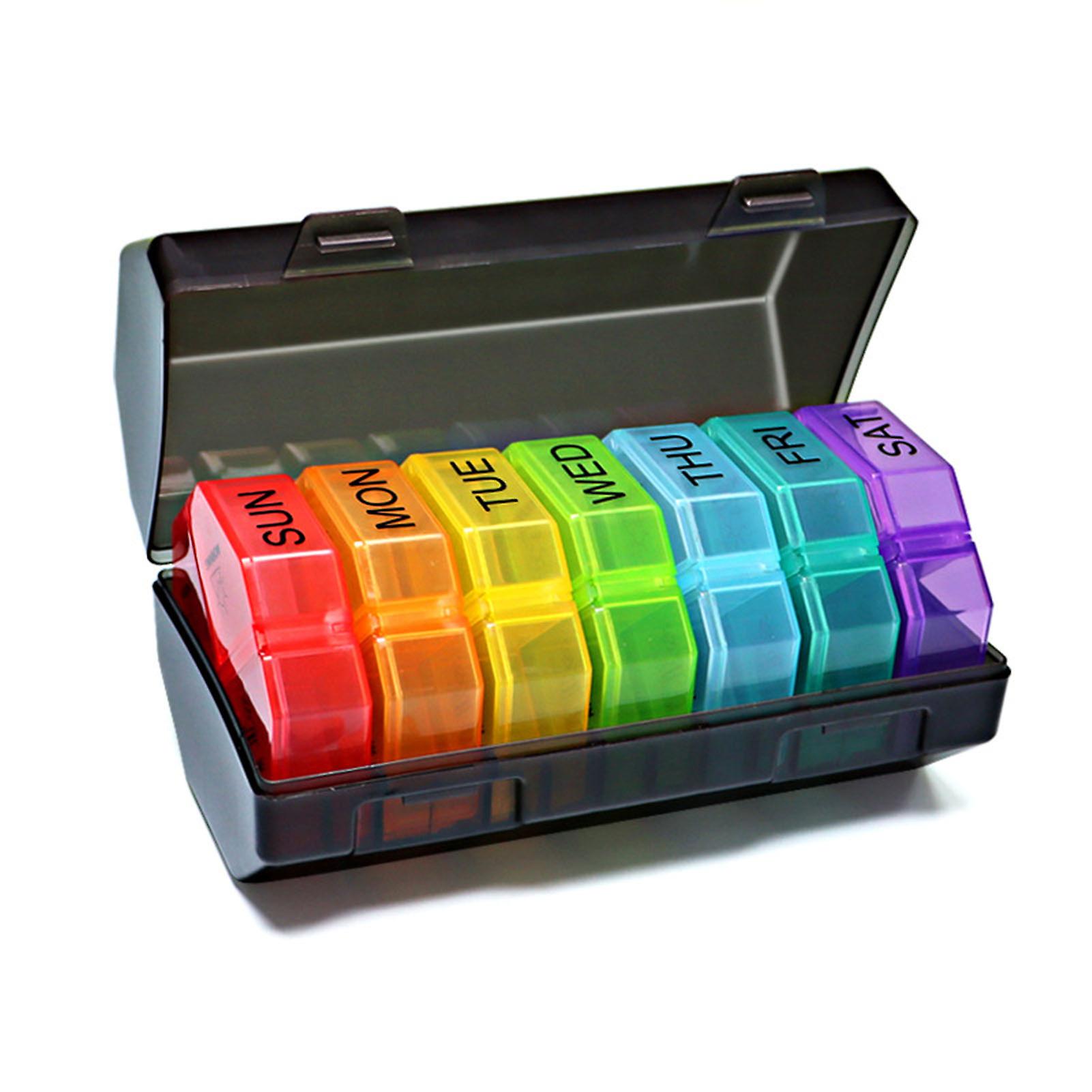 Colorful Medicine Organiser Box with 28 Grid Multipurpose Dustproof Tablets Storage Box Tablets Storage Tool