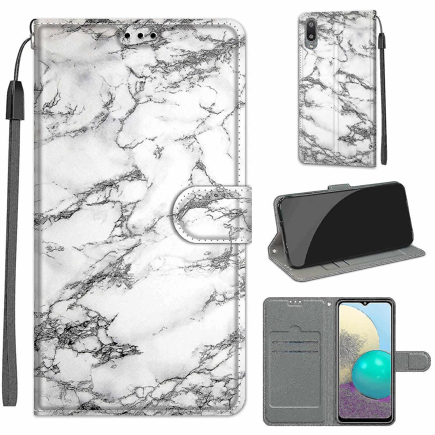 Compatible With Samsung Galaxy M02 White Marble Mobile Case