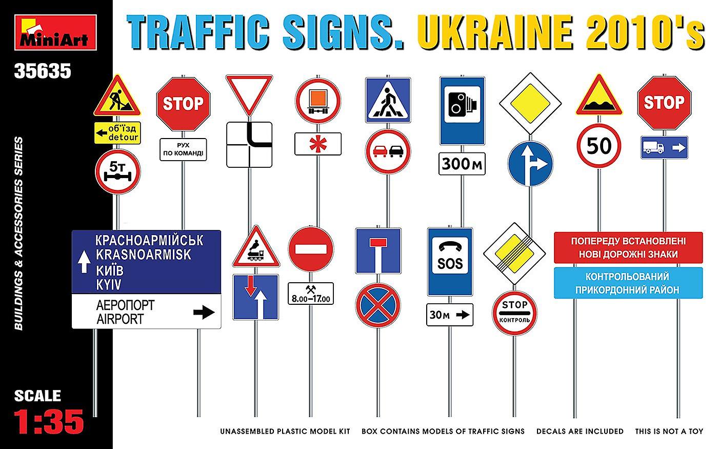 Miniart MIN35635 Miniart 1:35 - Traffic Signs Kuwait 1990's Root Scale model