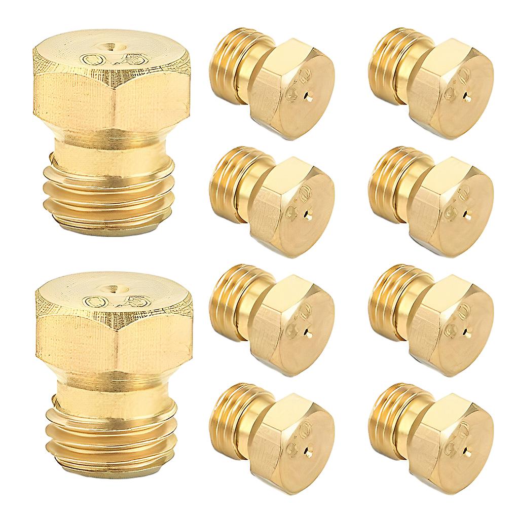 10pcs/set Widely Used Brass Jet Nozzles Hexagon Shape Burner Parts Nozzle Size Suitable For