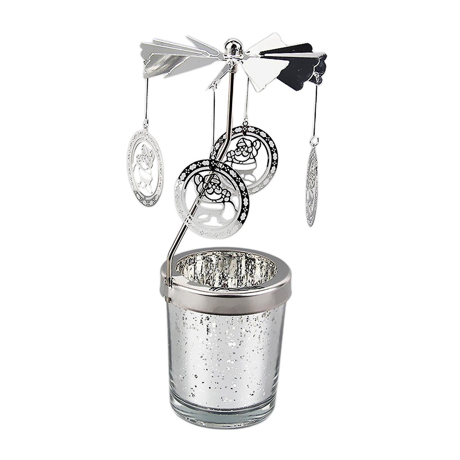 Spinning Tea Light Candle Holder Rotating Candlestick for Festive Wedding Tree