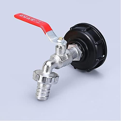 1000L Rainwater Collector Faucet, IBC 1/2' Double Rain Water Tank Adapter, Faucet in Alloy Material Made of PP, 60 Mm Coarse Thread