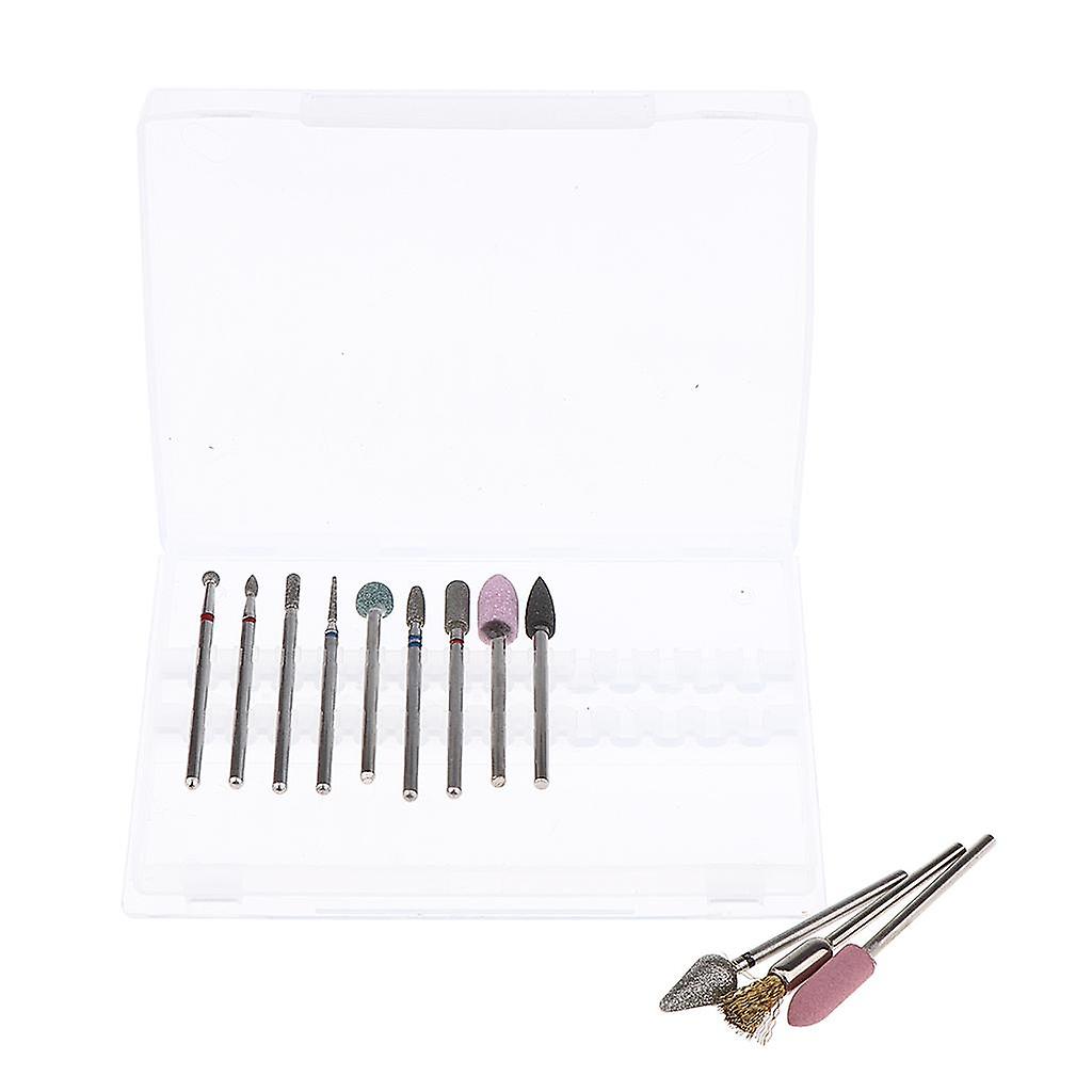 12pcs / ensemble Cuticle Clean Nail Drill Bit Fichier Polishing Electric Drill Bits 02
