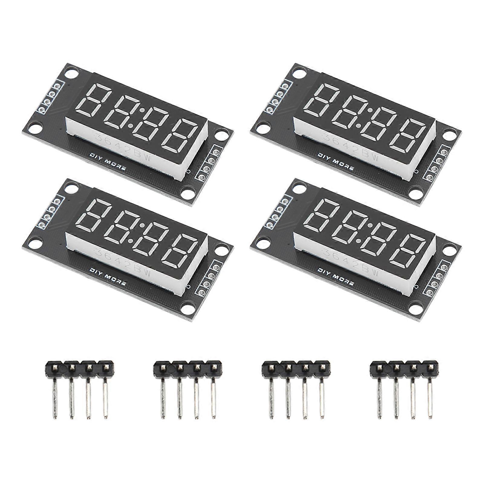 4 Sätze Digitales Röhrenanzeigemodul LED 4-stellig 7 Segment 0,36 Zoll TM1637 Drive Chip Rot MRA110G