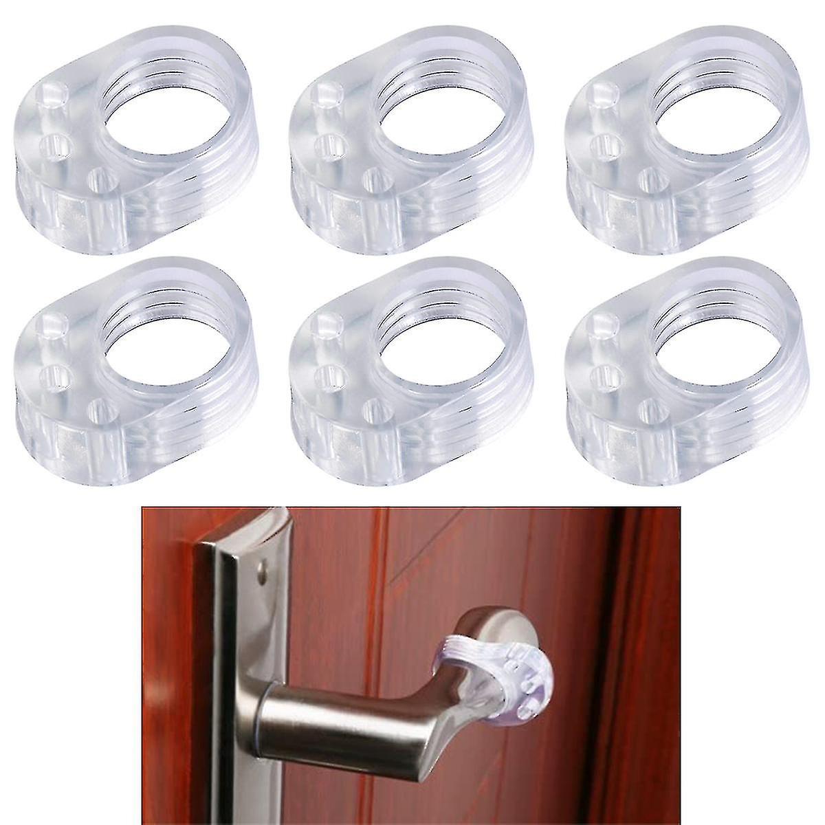 Door Knob Wall Shield, Transparent Small Soft Wall Protector, 6pcs