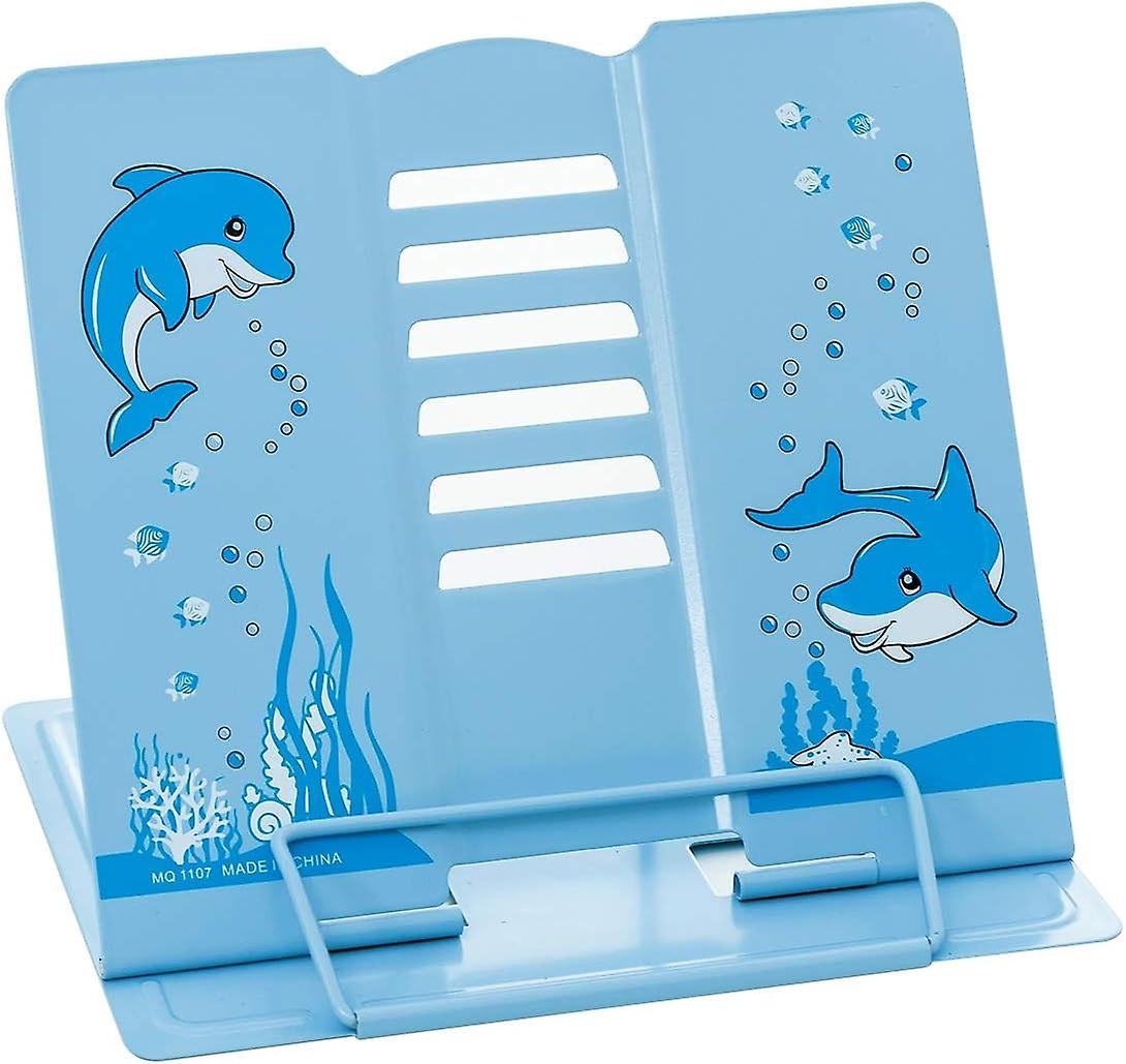 Pcs Dolphin Pattern Metal Book Stand (Blue, A5)