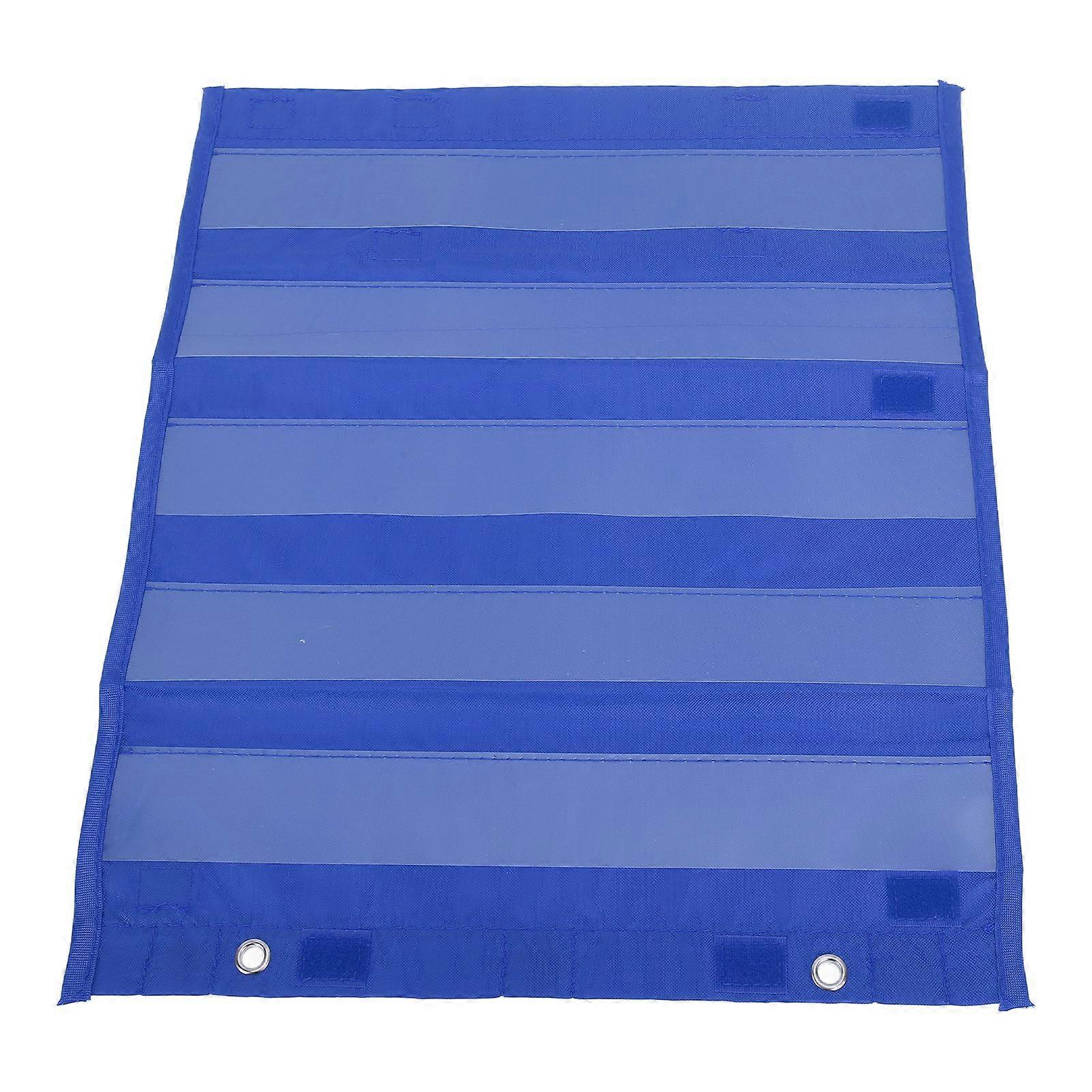 Magnetic Pocket Chart 5 Rows Transparent Schedule Pocket Chart for Home School Classroom Activities Blue