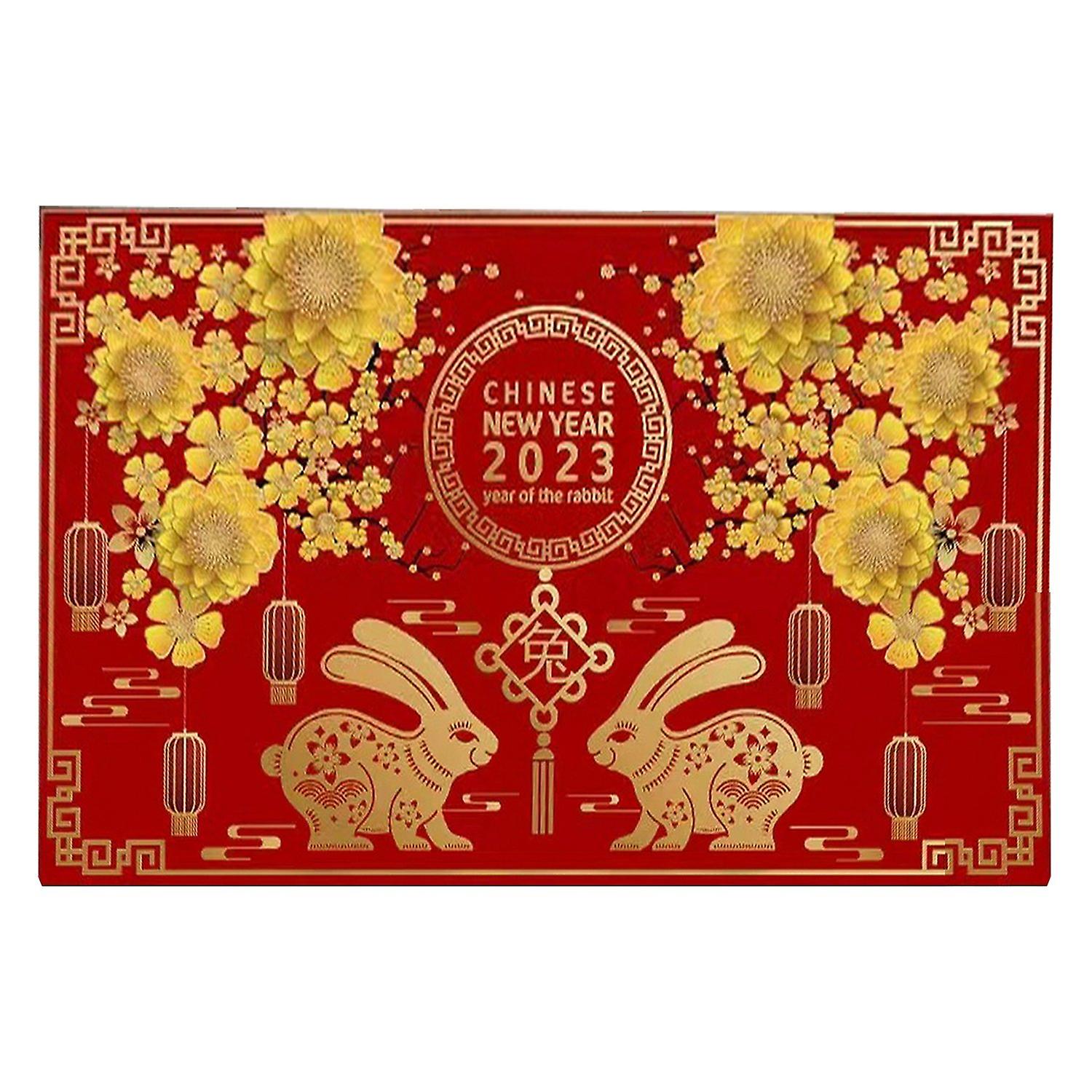 Floor Mat Non-slip Soft Durable Polyester Chinese Style Rabbit Year Anti-slip Entrance Doormat Decor