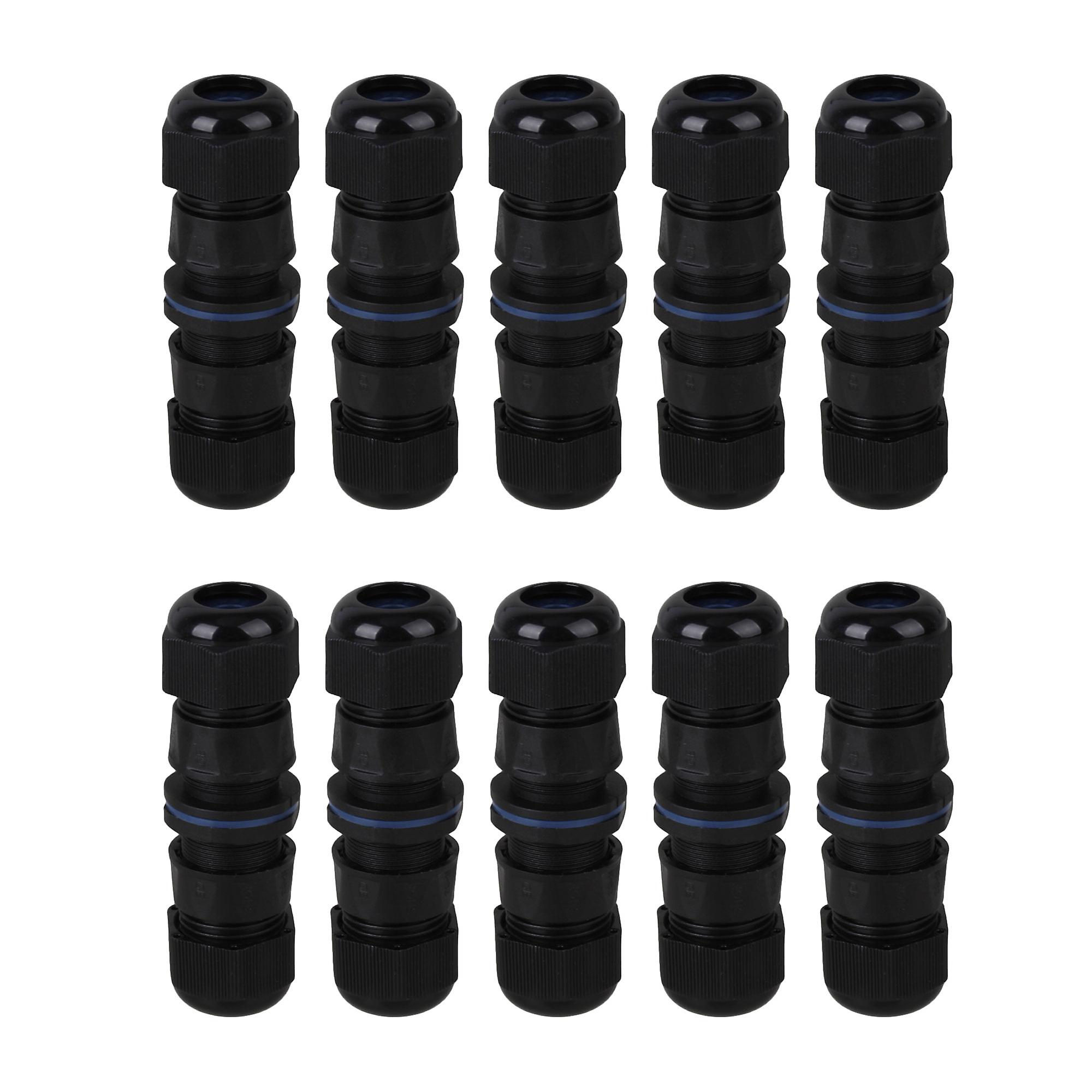 10Pcs M20 Electrical Cable Connector IP68 2 Way Wire Fittings for LED