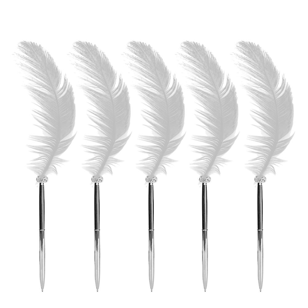 5pcs στυλό Ballpoint φτερών Γράφοντας υπογραφές καλλιγραφία Quill Pen Home Decor δώρο Είδη γάμου