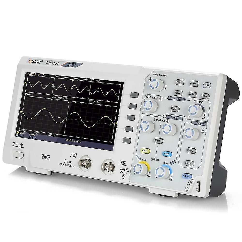Owon Sds1102 Oscilloscope Oscillometer Digital Storage Oscilloscope 2ch 100mhz 1gs/s 7-inch Lcd Disp