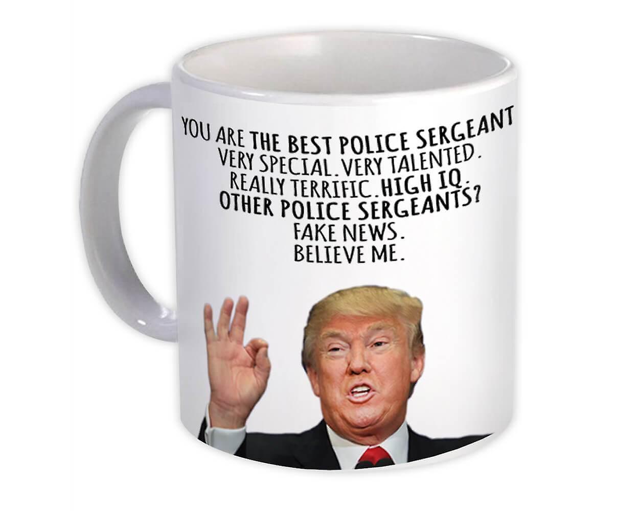 Presentmugg: POLIS SERGEANT Rolig Trump Bäst