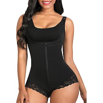 Shapewear for Women Tummy Control Fajas Colombianas Body Shaper Zipper Open Bust Bodysuit Black