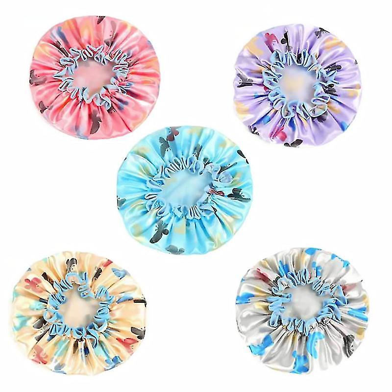 5pcs Elastic Shower Cap
