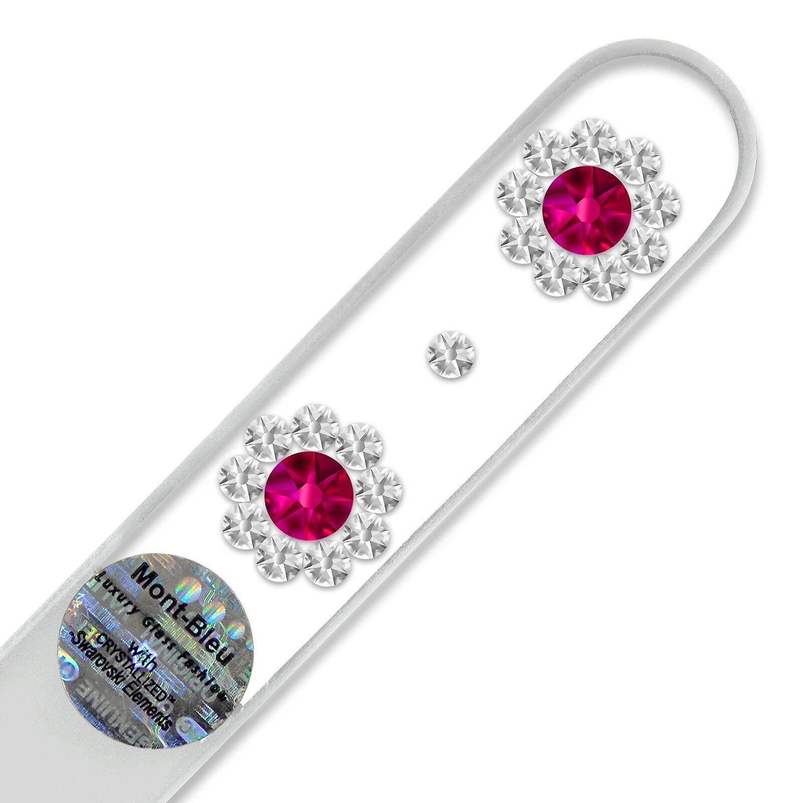 Mont Bleu 2 Flowers Crystal Nail File LE-10 - Ruby - Crystal