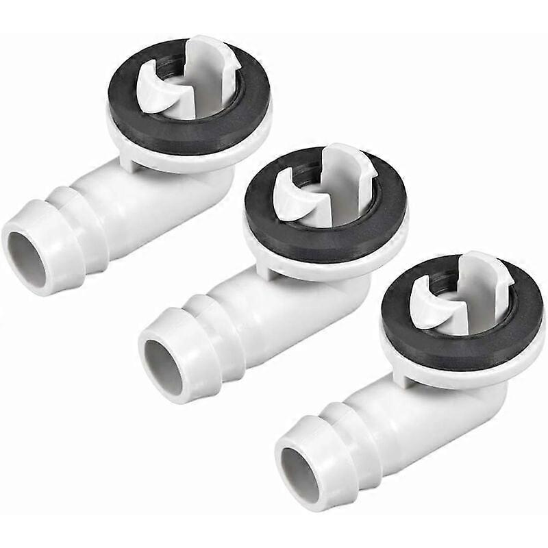 Elbow Connector Fitting for Air Conditioning Drainage Hose - 15mm - Mini-Split Units and Window AC Unit Parts - 3Pcs