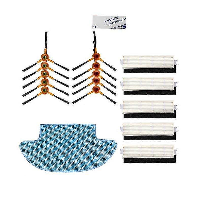 Brush *10 + Filter *5 + Sponge Filters *5 + Mop Cloth *1 + Magic Paste *5 For Ecovacs Deebot Slim Da