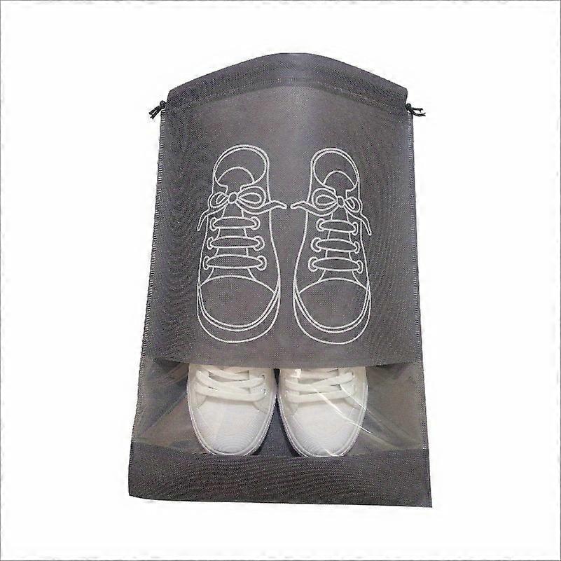 10-Pack Premium Polyester Shoe Storage Bags - Clear Transparent Window, Drawstring Closure, Portable, Durable, Space-Saving, and Easy to Use for Trave