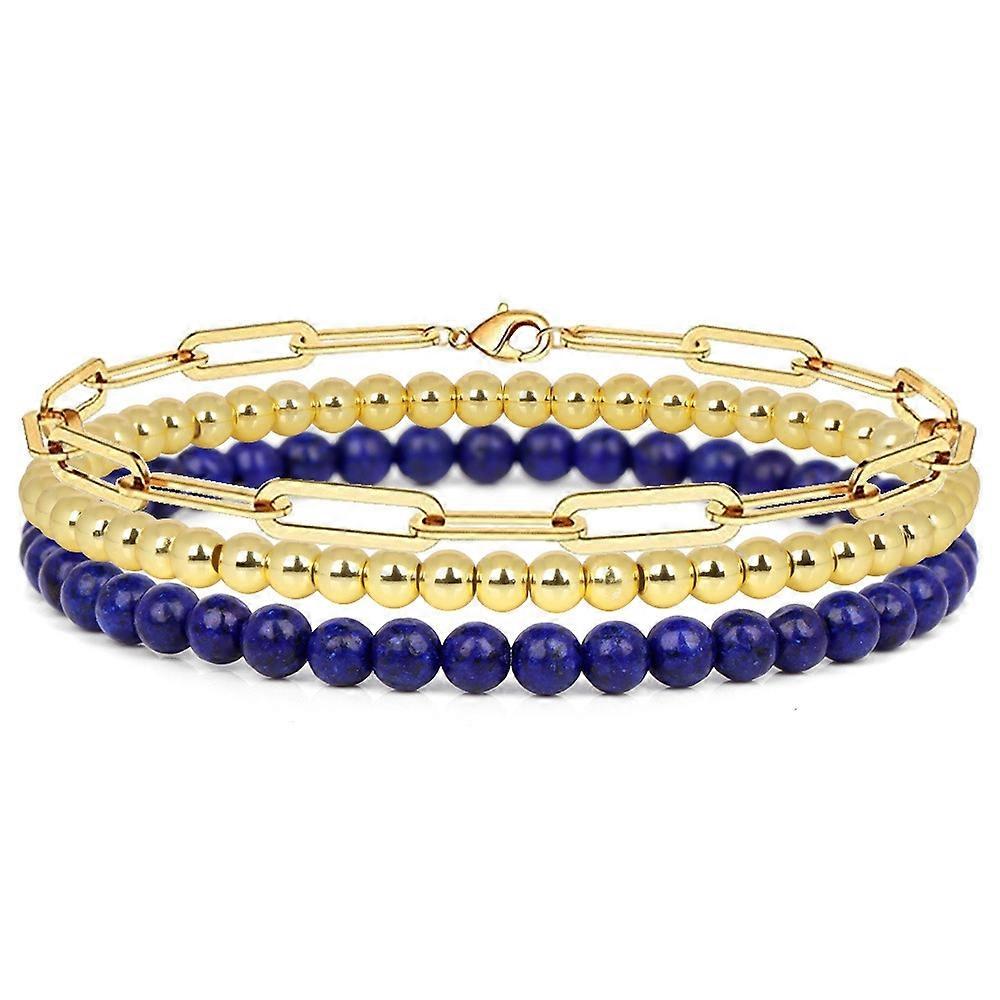 Bracelet Set-Lapis Lazuli Trio-Royal Radiance