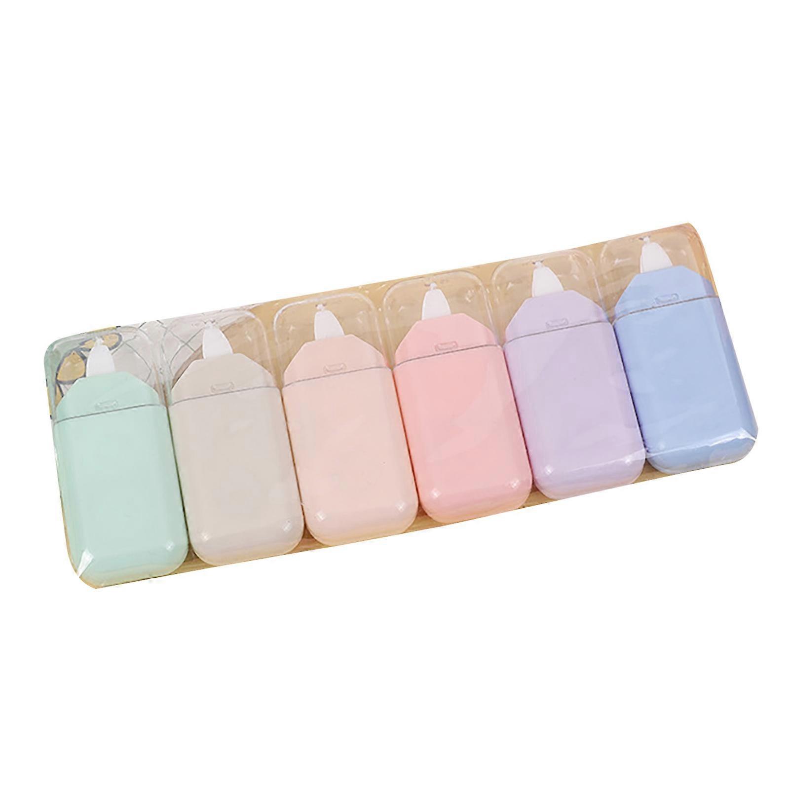 6Pcs Transparent Correction Tape Smooth Sliding Portable 2-in-1 Writing Correction Tool Strong Coverage Student Writing Corrector School Stationery Of
