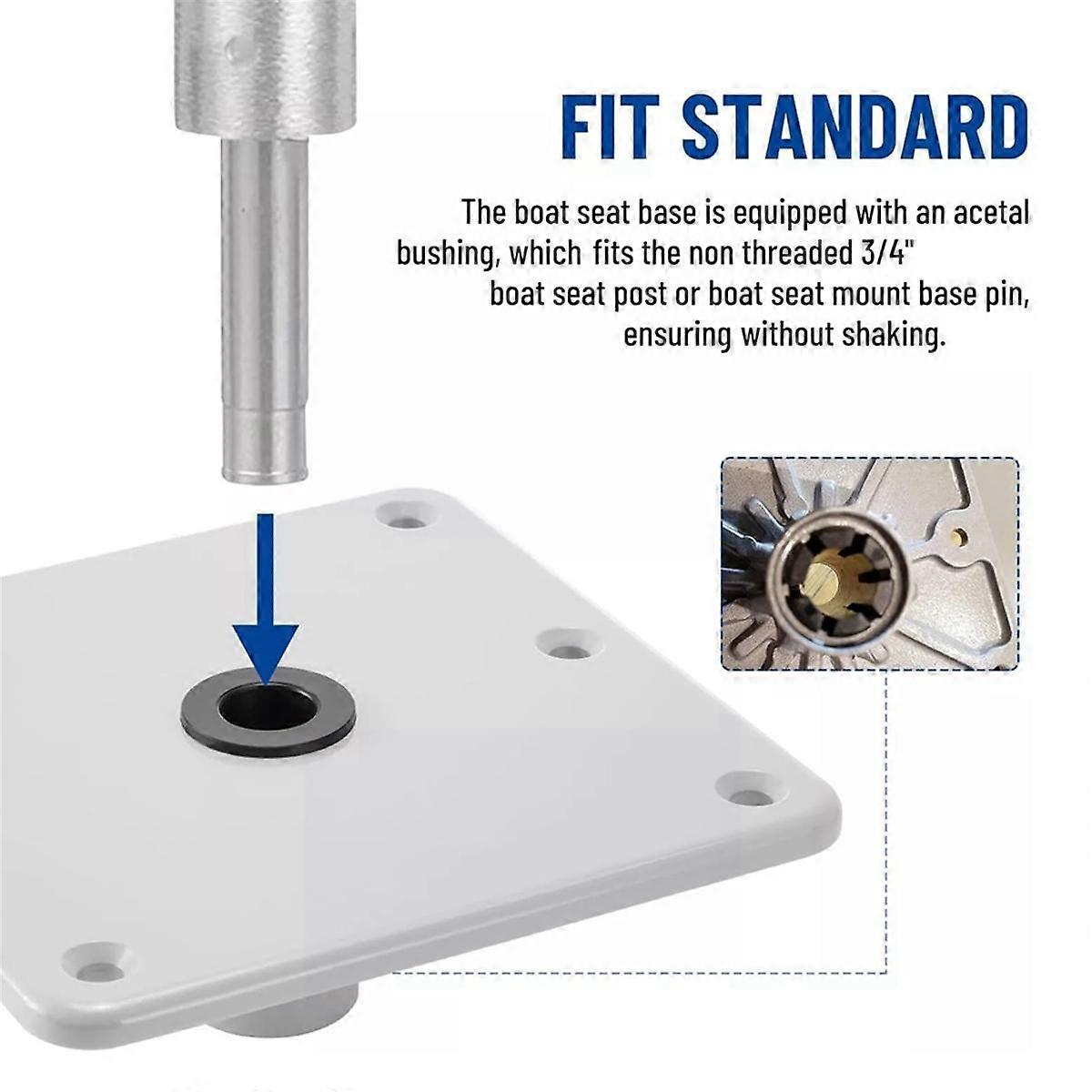 Marinexplore Boat Seat Base - 7x7 Inch Stainless Steel Pedestal Base For Jon Boats (2 Pack)