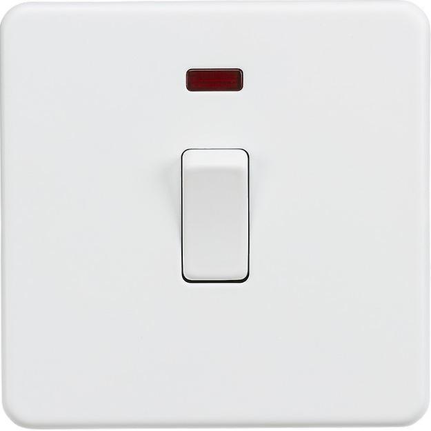 Knightsbridge Screwless 20A 1G DP Switch with Neon - Matt White - SF8341NMW