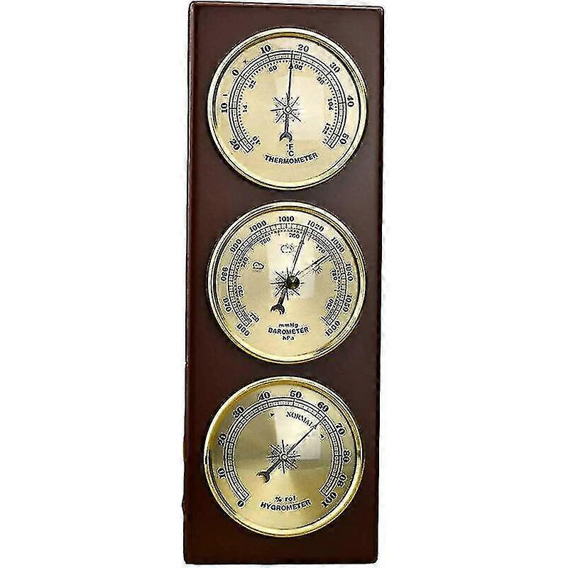 Station With Barometer Hygrometer, 3 In 1 Mounted Station With Base For Hanging Home, Office, Indoor, O